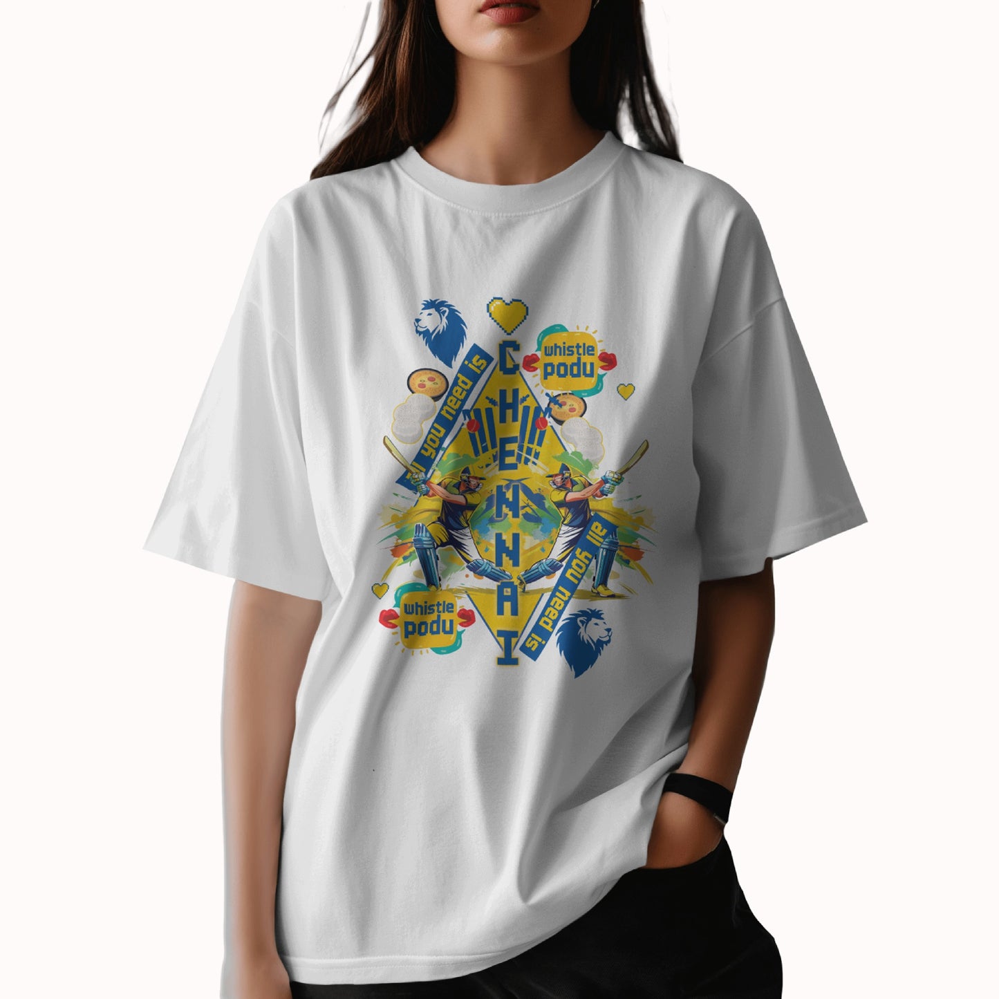 Whistle Podu Vibe - Chennai - Oversized T-shirt