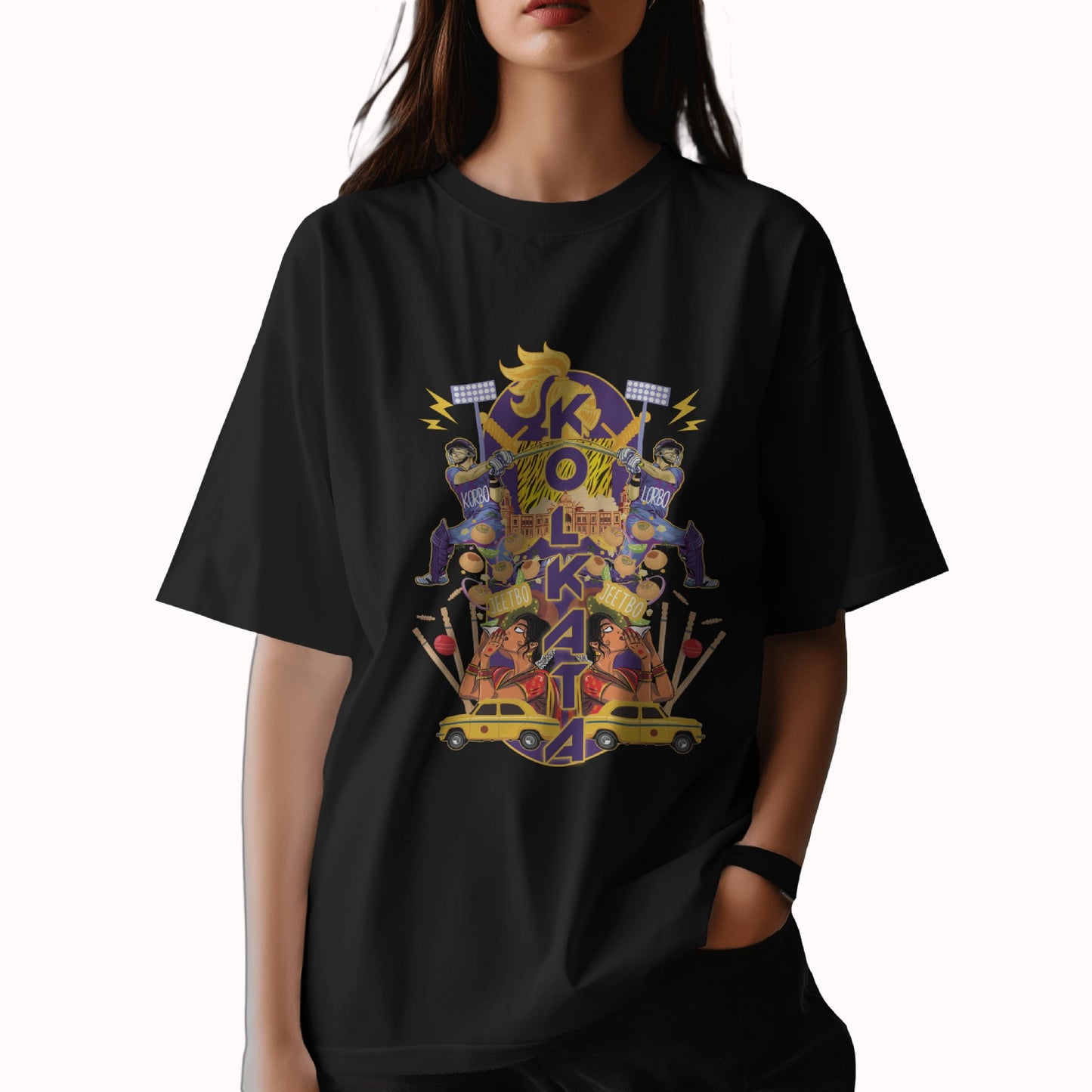 Korbo Lorbo Swagbo - Kolkata - Unisex Oversized T-shirt