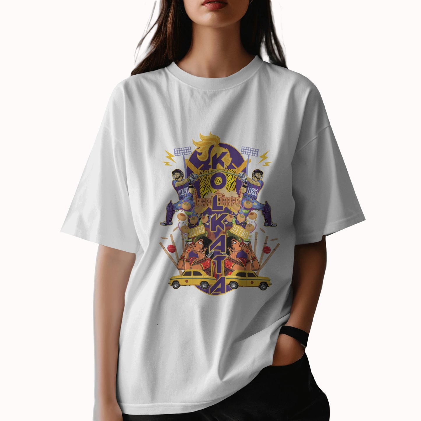 Korbo Lorbo Swagbo - Kolkata - Unisex Oversized T-shirt
