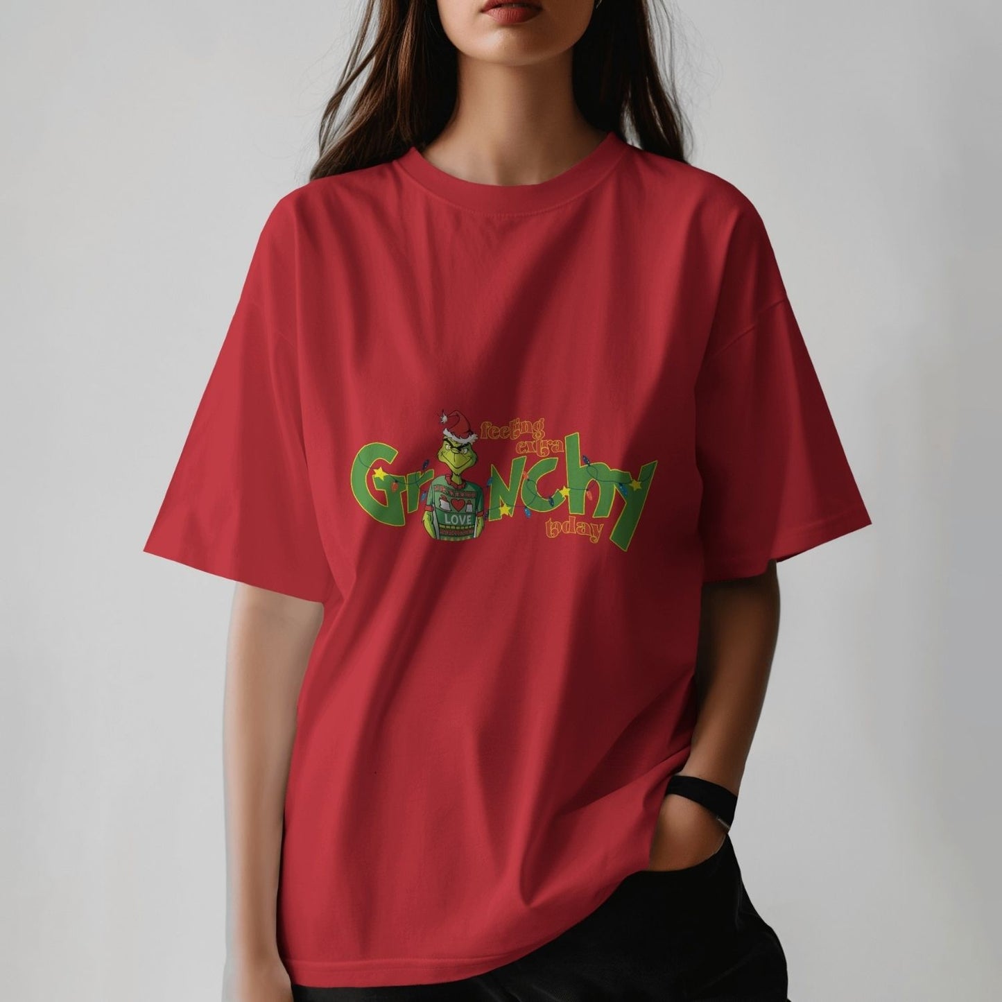 Feeling Extra Grinchy Today - Oversized T-shirt