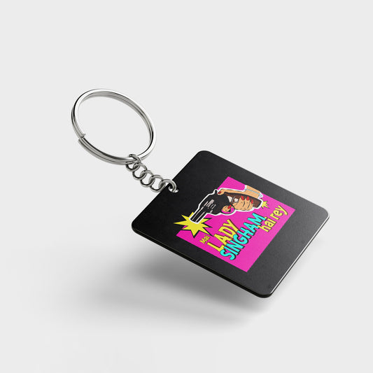 Lady Singham's Gun Printed Keychains