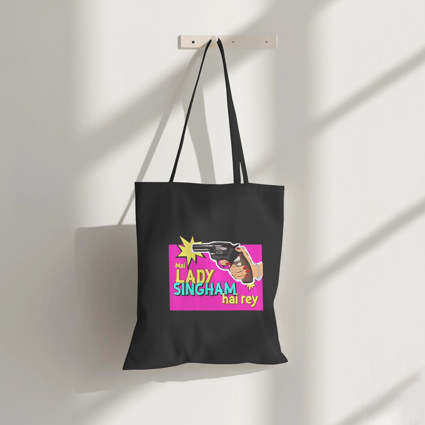 Lady Singham's Gun Tote Bag (Long Handle)