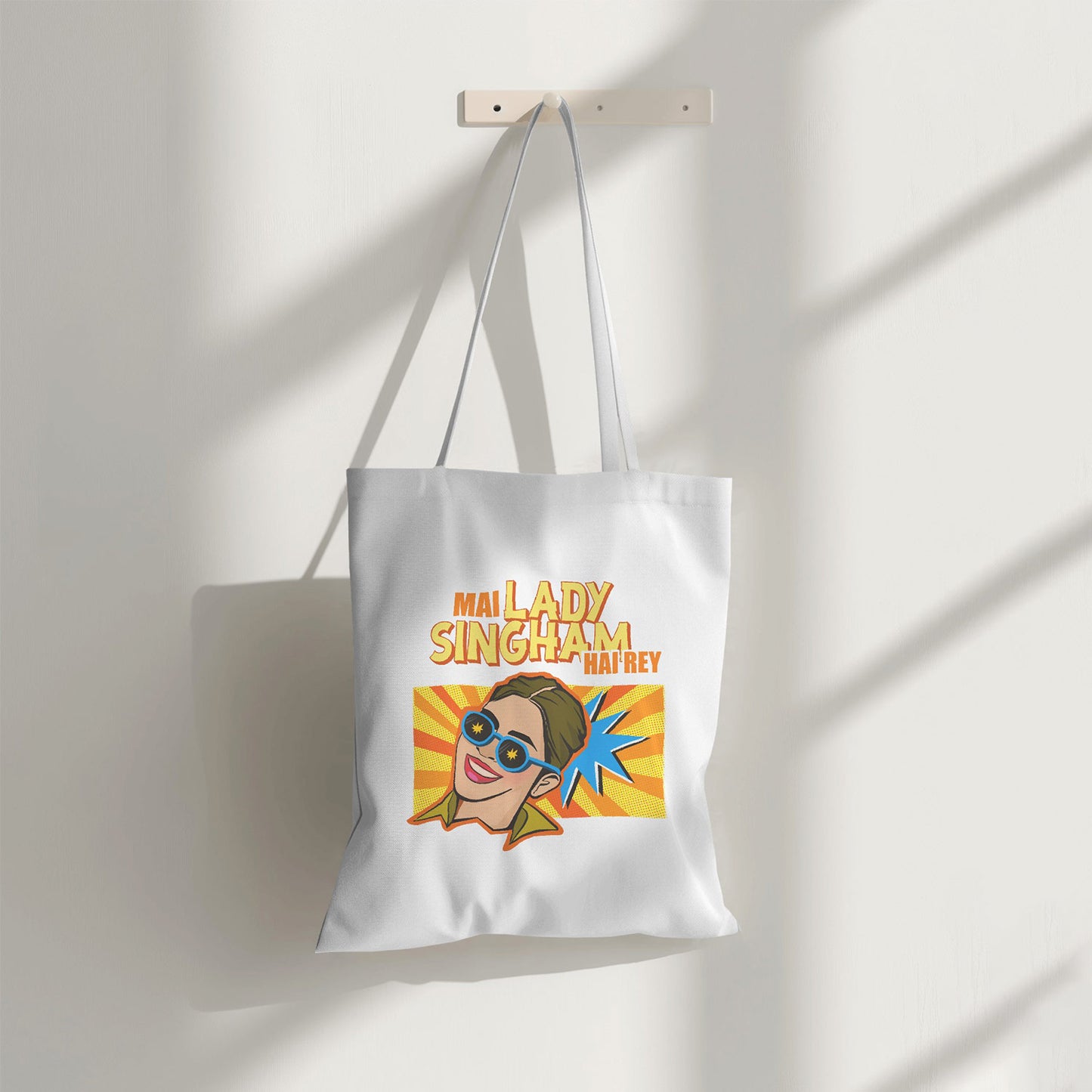 Lady Singham Hai Re Tote Bag (Long Handle)